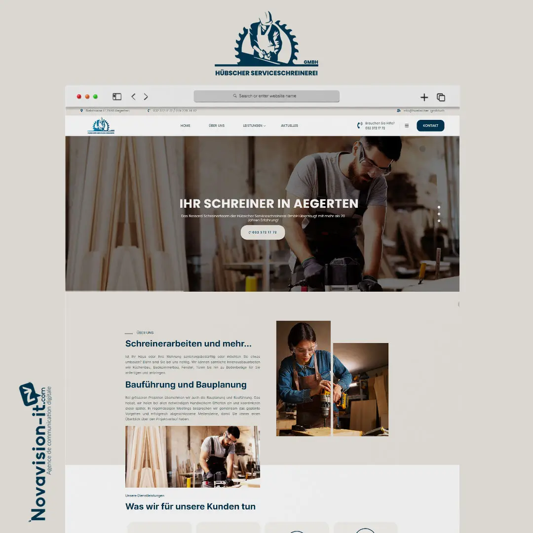 CRÉATION DU SITE VITRINE POUR HUEBSCHER-SERVICESCHREINE