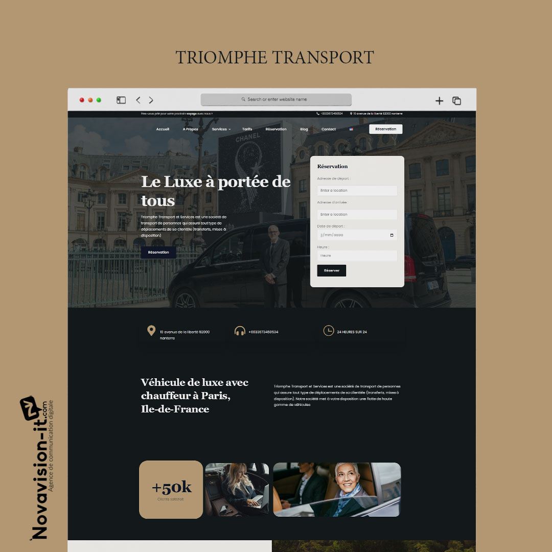 CRÉATION DU SITE VITRINE POUR TRIOMPHE-TRANSPORT