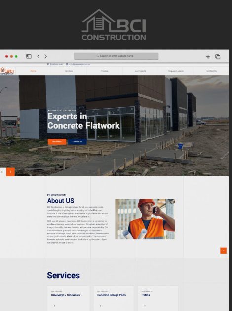 CRÉATION DU SITE internet POUR BCI CONSTRUCTION CANADA