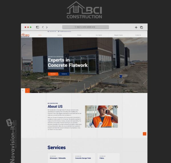 CRÉATION DU SITE internet POUR BCI CONSTRUCTION CANADA