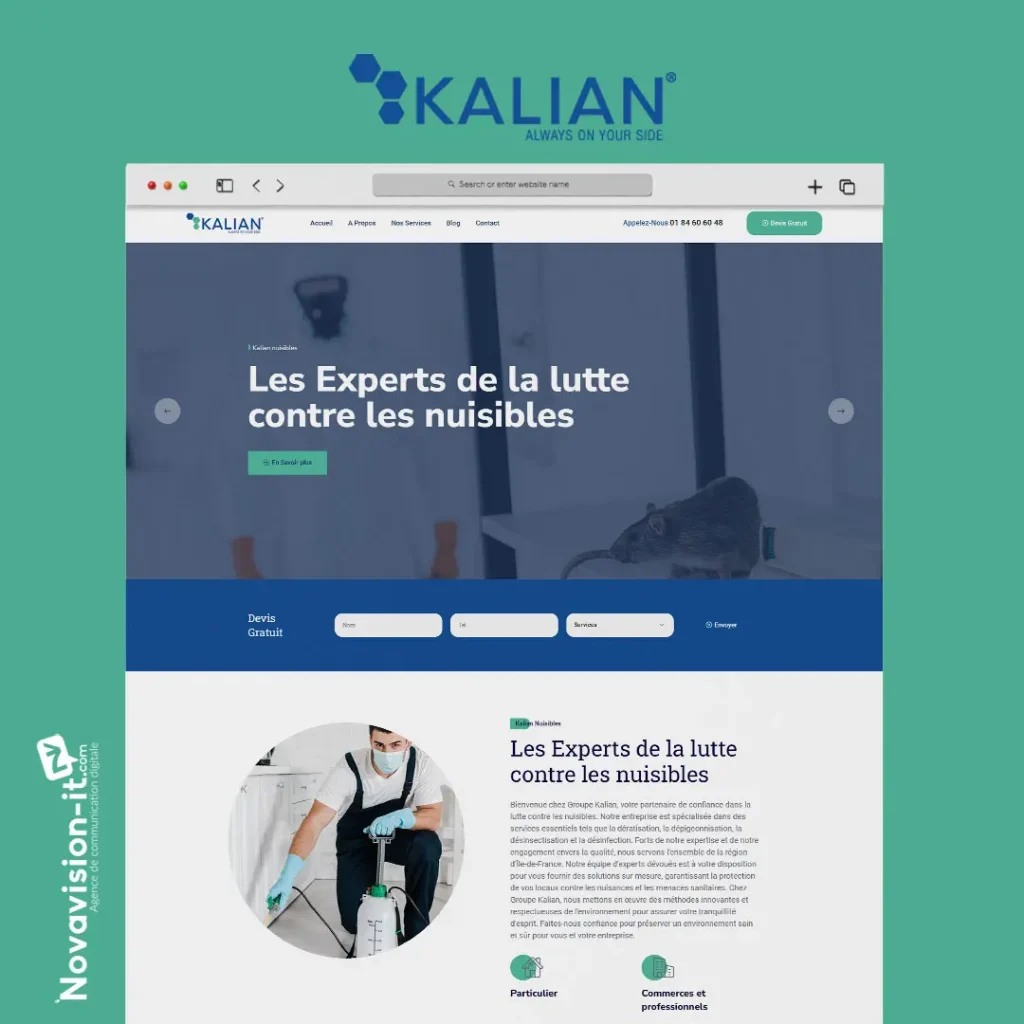 CRÉATION DU SITE VITRINE POUR KALIAN GROUPE FRANCE