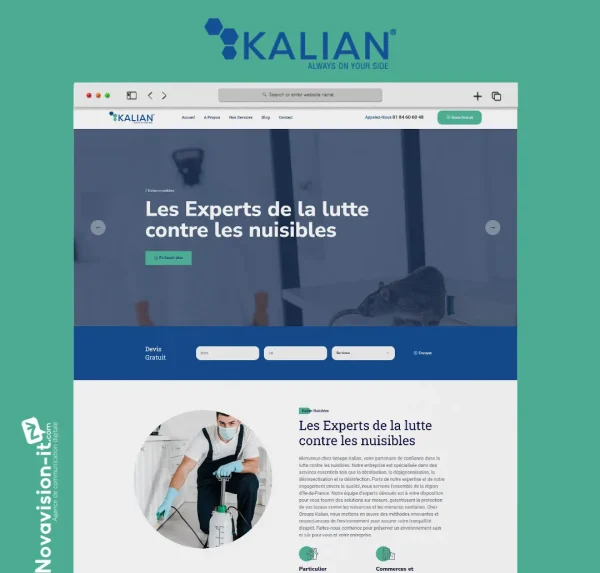 CRÉATION DU SITE VITRINE POUR KALIAN GROUPE FRANCE